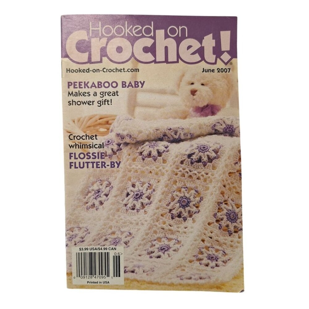 Hooked on Crochet 2007 Peekaboo Baby Gifts USA Shower Crafting Bear Shawl Flower